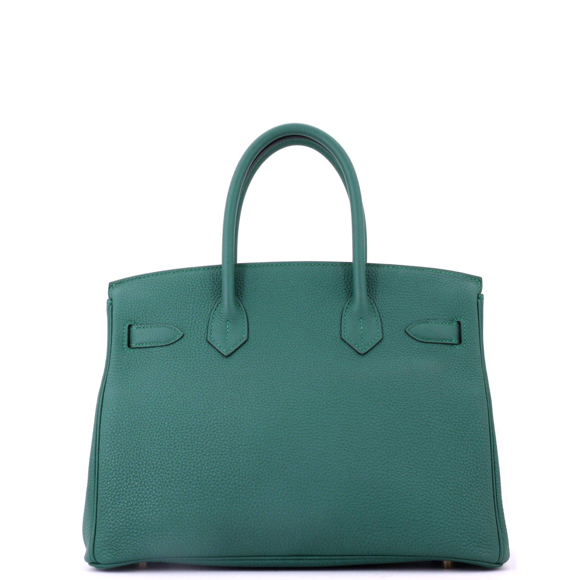 Pre-Owned Hermes Birkin Handbag Green Togo with Gold Hardware 30, Alternate, color, Malachite