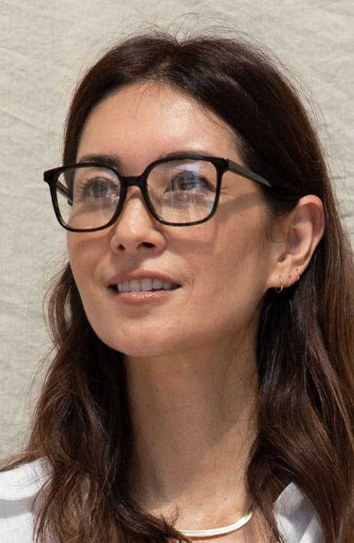 Mohala Eyewear Nani 50mm Low Nose Bridge Narrow Width Square Optical Glasses In Kukui Tortoise/clear Lenses
