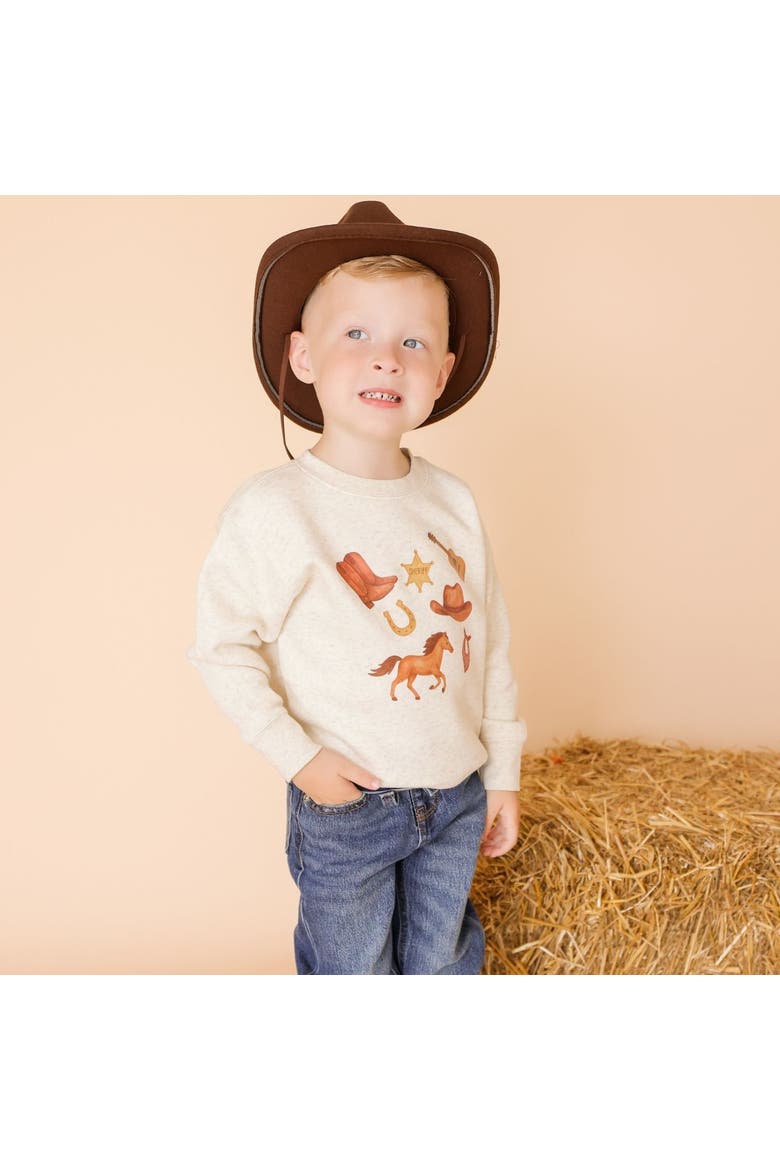 Western Cowboy Sweatshirt, Alternate, color, Natural Heather