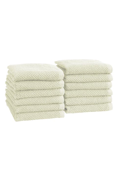 Set of 12 Textured Washcloths
