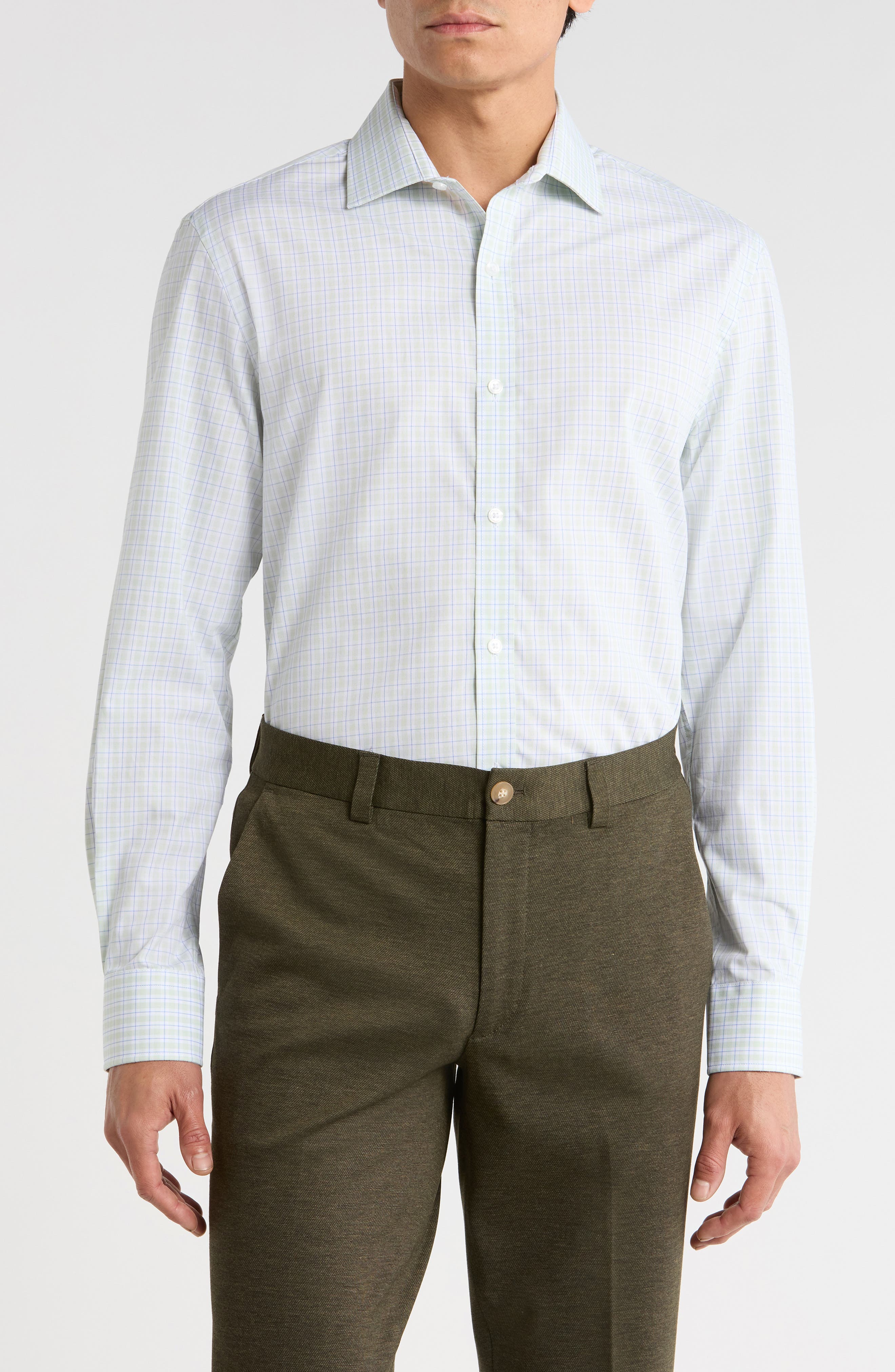 Tommy Hilfiger Check Slim Fit Stretch Dress Shirt