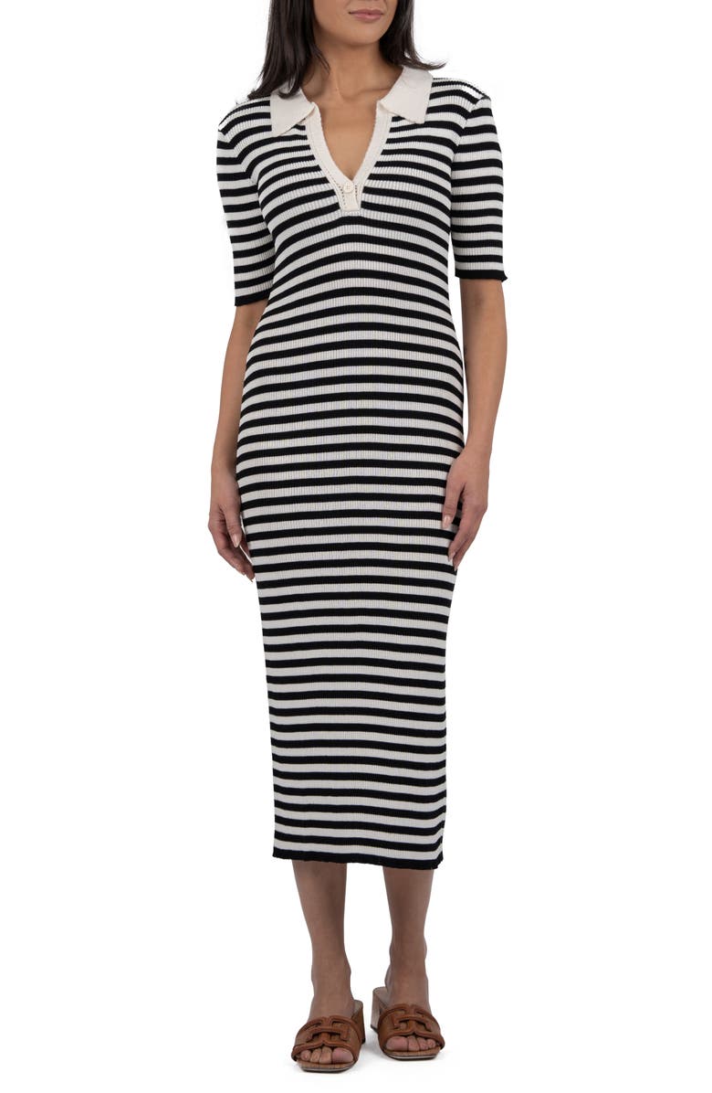 KUT from the Kloth Apollonia Stripe Rib Maxi Dress, Main, color, 