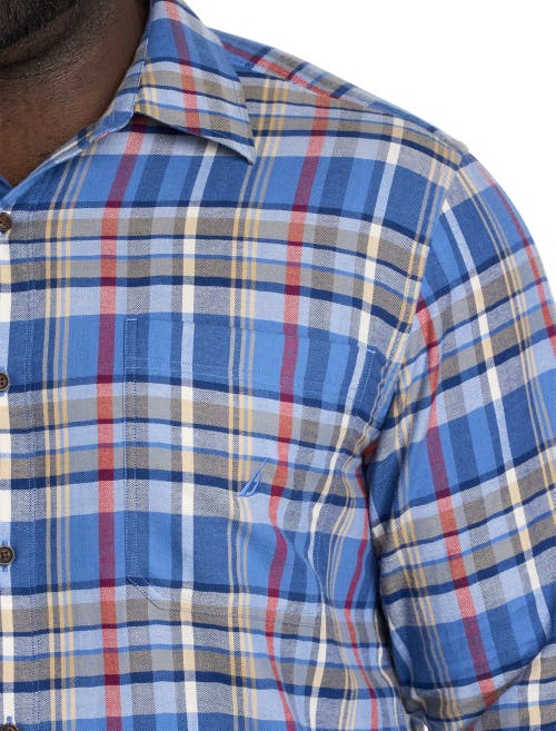 Nautica Mens Big & Tall Plaid Shirt In Blue