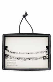 NORDSTROM RACK Men's 2-Pack Stainless Steel Chain Link Bracelets
