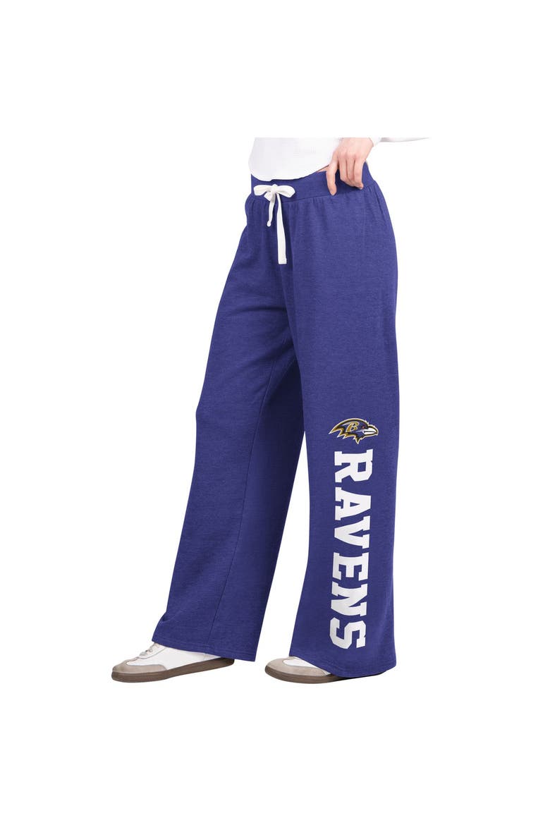 Women's  Starter  Purple Baltimore Ravens Field Wide Leg Sweatpants, Main, color, Purple