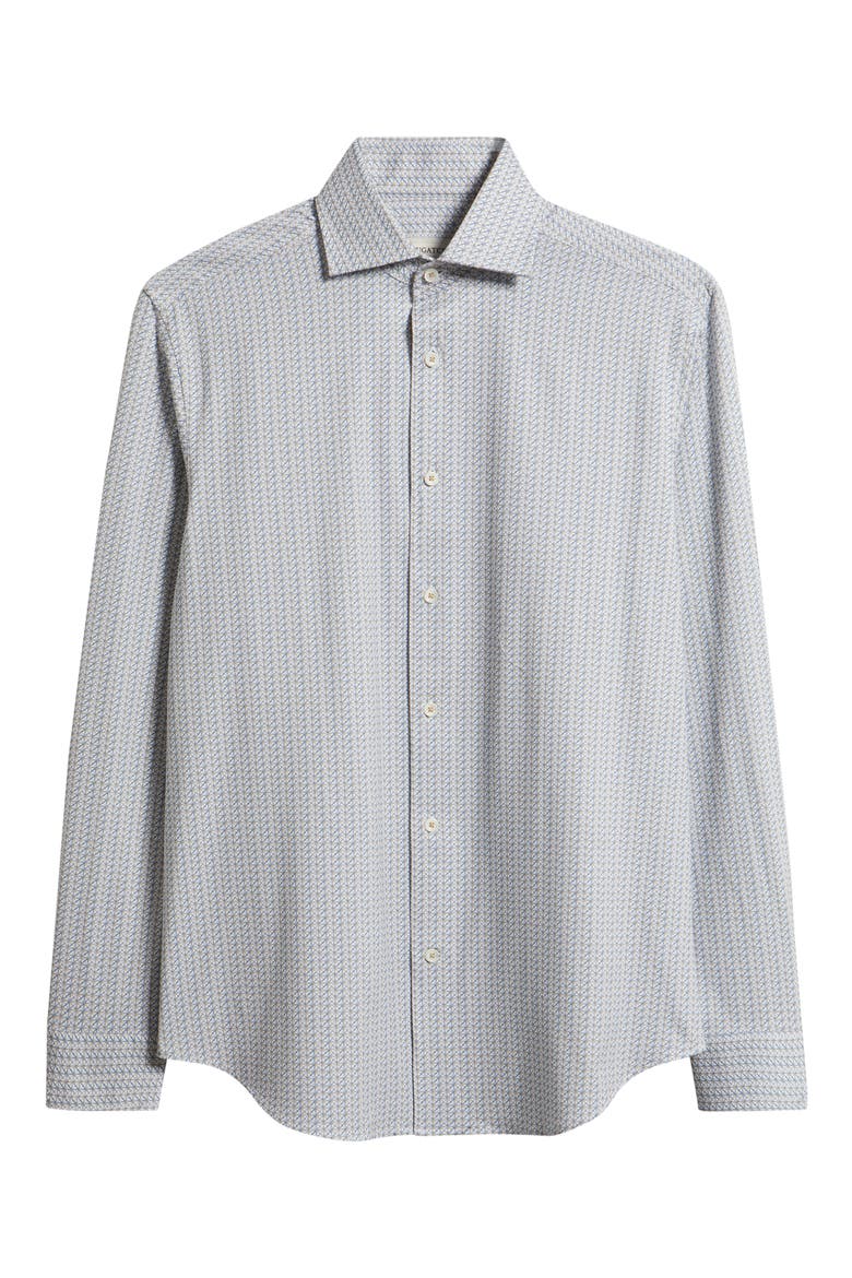 Devon OoohCotton® Geometric Print Long Sleeve Button-Up Shirt, Alternate, color, SAND