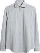 Bugatchi Devon OoohCotton® Geometric Print Long Sleeve Button-Up Shirt