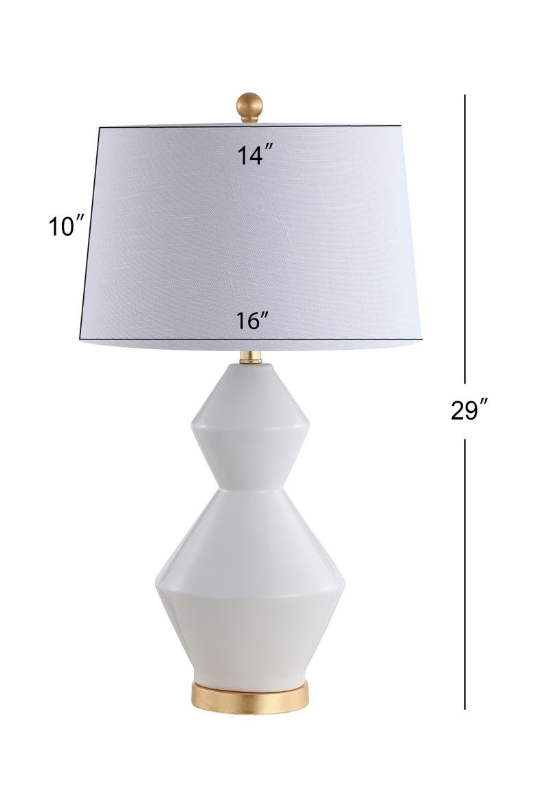 Alba 29" Geometric Ceramic/Metal LED Table Lamp, Alternate, color, White/Gold Leaf