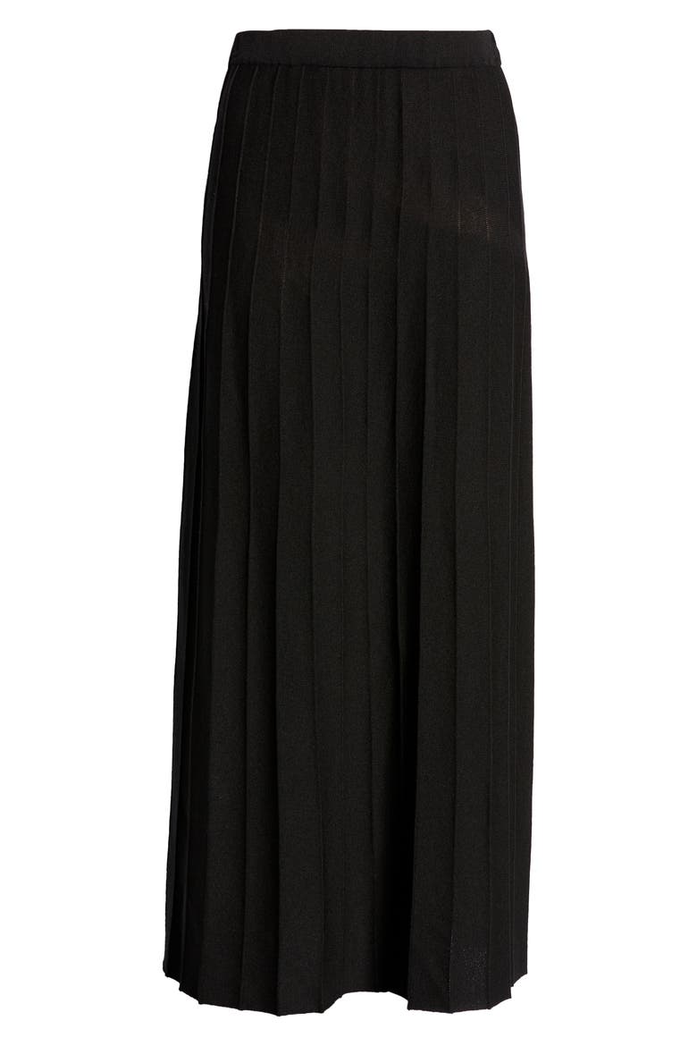Pleated Pull-On Skirt, Alternate, color, BLACK
