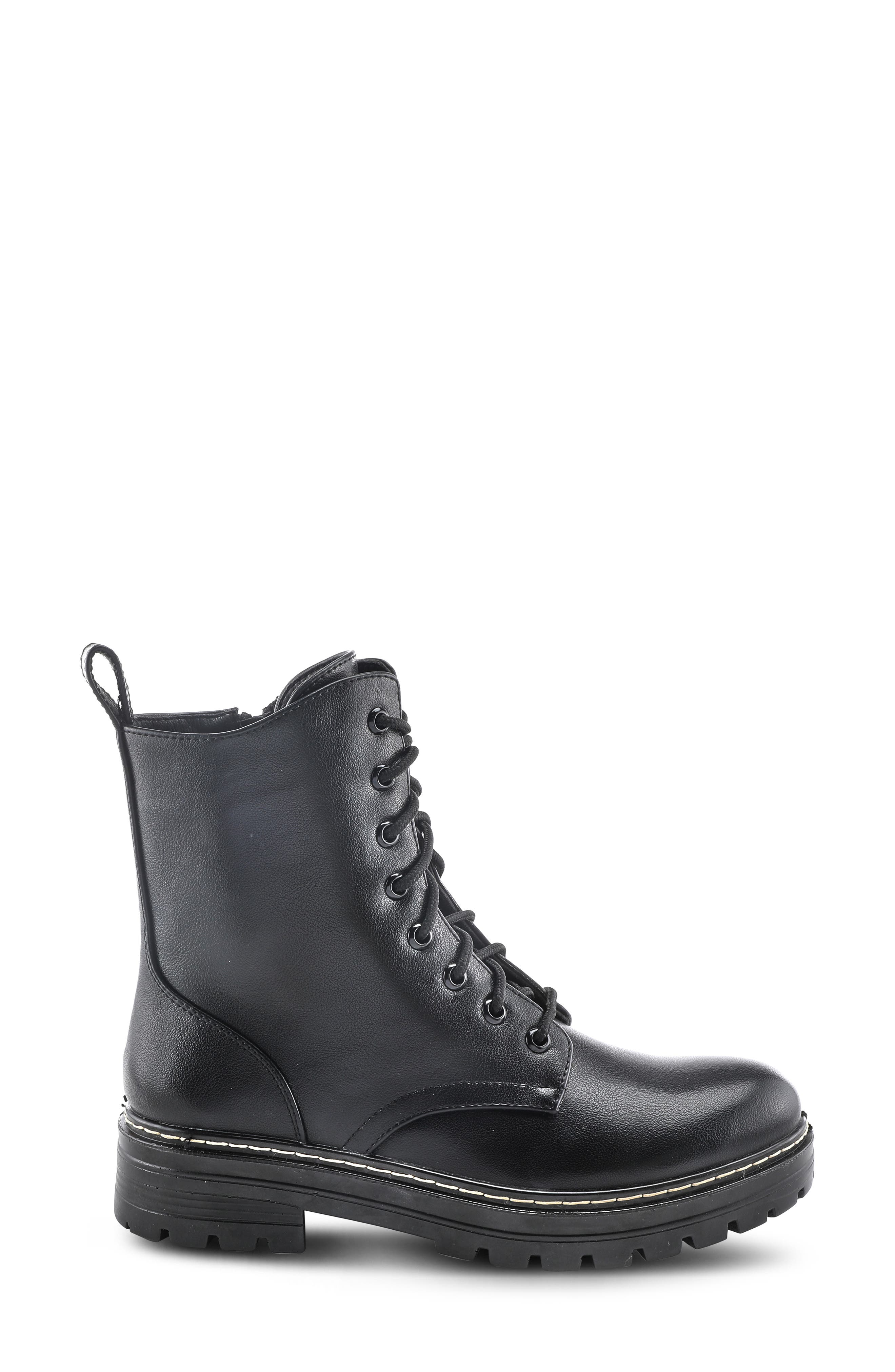 Flexus by Spring Step Callant Faux Fur Lined Faux Leather Bootie, Alternate, color, 