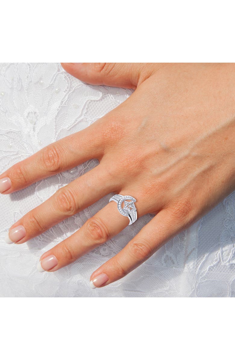 LuvMyJewelry Luna Comet Sterling Silver Diamond Ring, Alternate, color, 