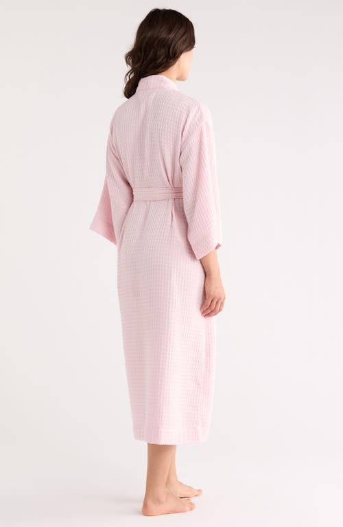 Nordstrom Rack Midi Waffle Knit Robe In Pink