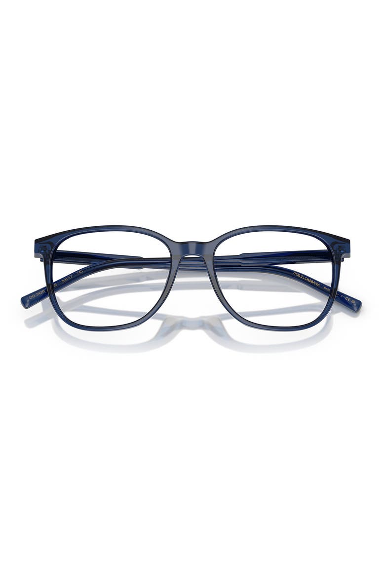 53mm Pillow Optical Glasses, Alternate, color, TRANSPARENT BLUE / DEMO LENS