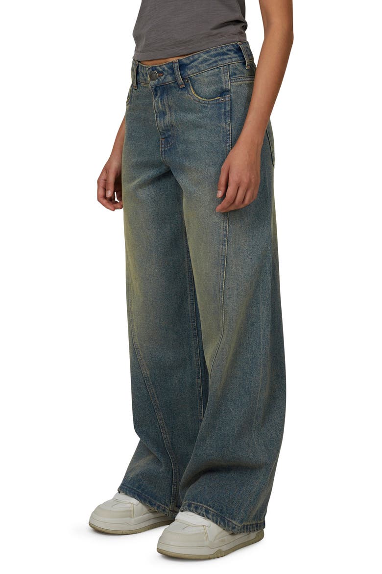 Baggy Vintage Wash  Seam Denim Jeans, Alternate, color, Blue