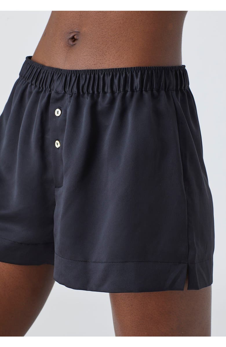 CUUP The Boxer Short Recycled Satin, Alternate, color, Black