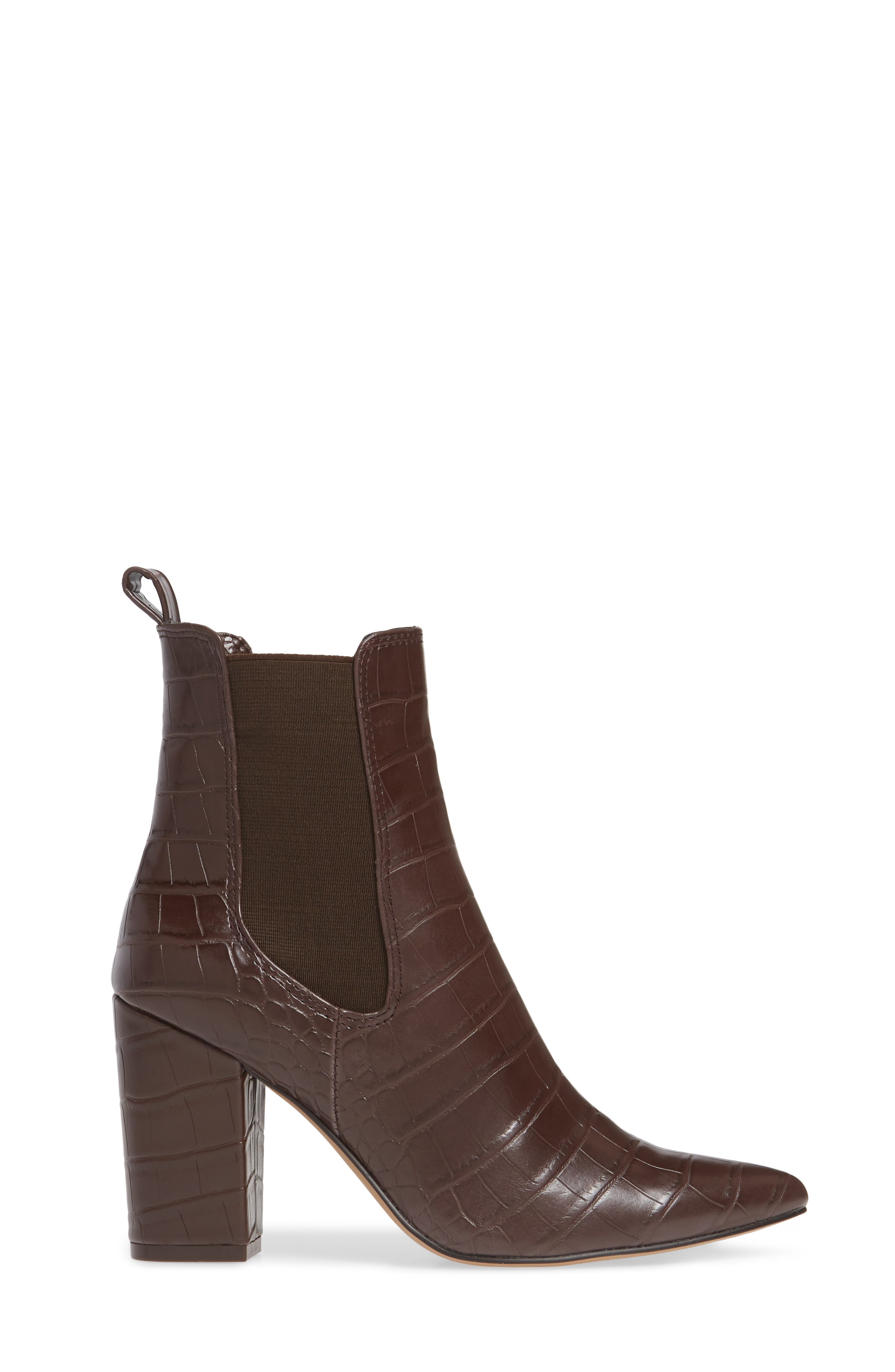Subtle Snake Embossed Chelsea Boot, Alternate, color, BROWN CROCODILE