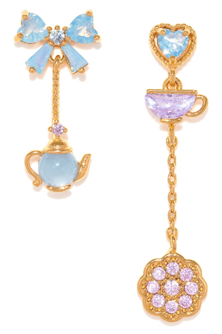 Disney Alice In Wonderland Dangle Earring Set, Main, color, GOLD