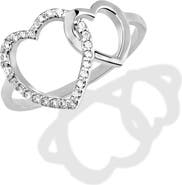 LANA 14K Gold Interlocking Diamond Heart Ring