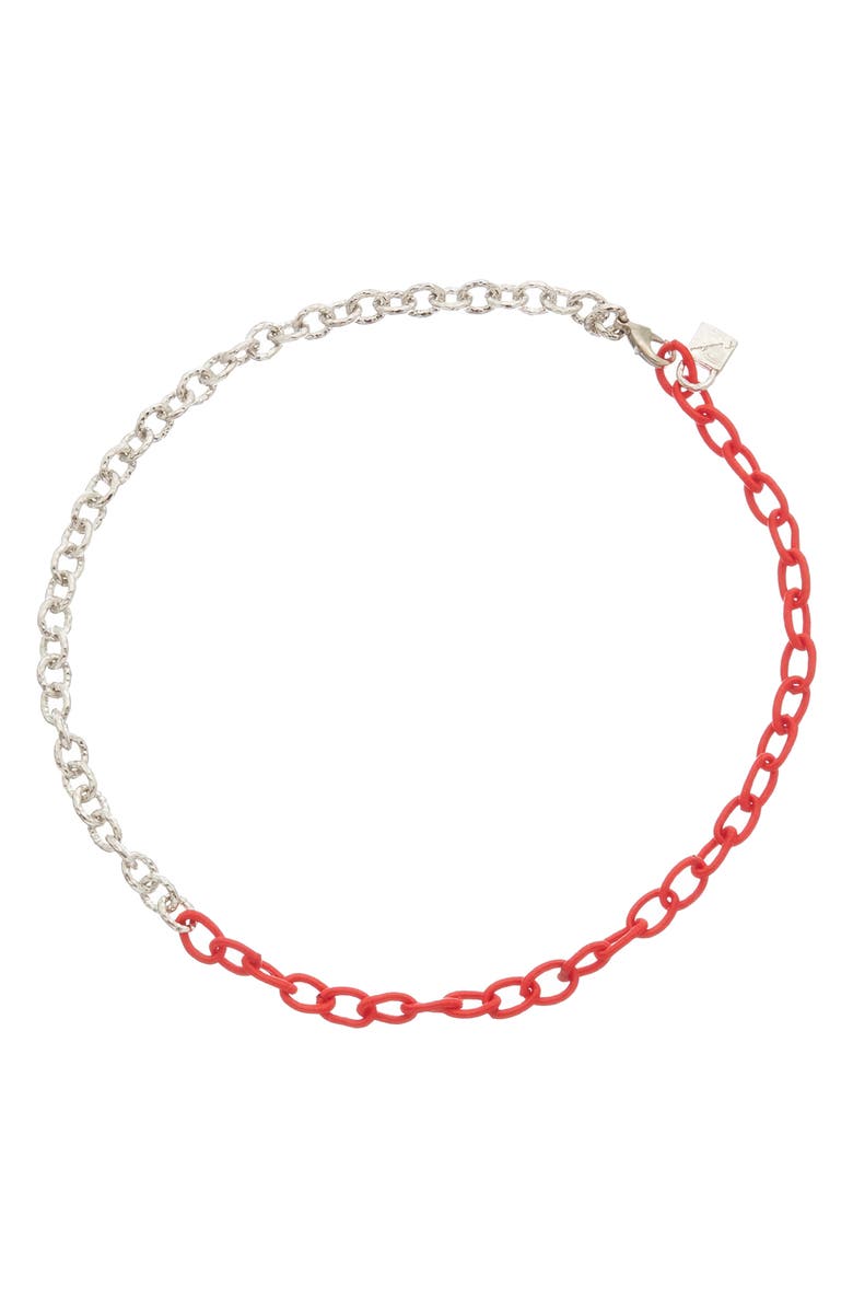 Juvell Two-Tone Chain Necklace, Main, color, Red / Silver