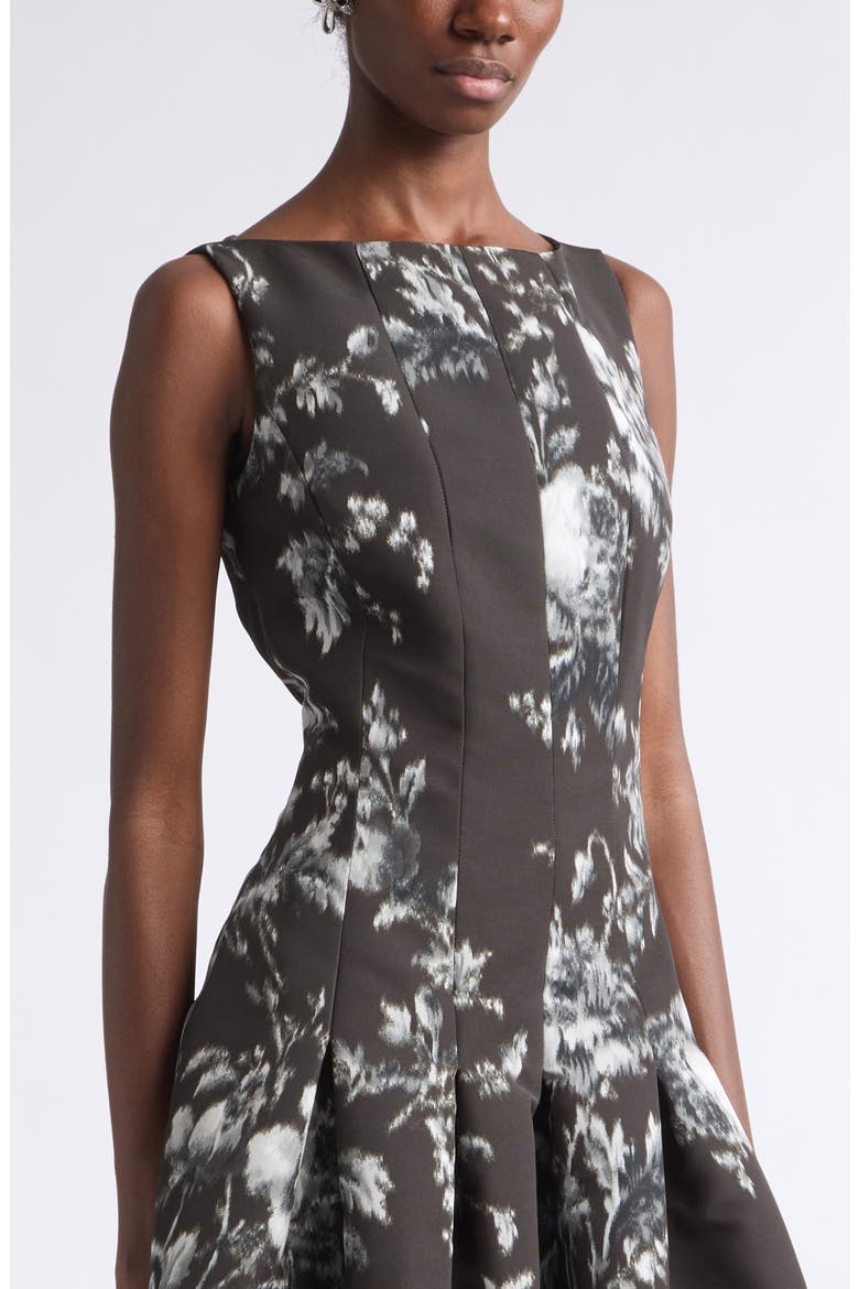 Peony Sleeveless Faille Gown, Alternate, color, WHITE/ CARBON