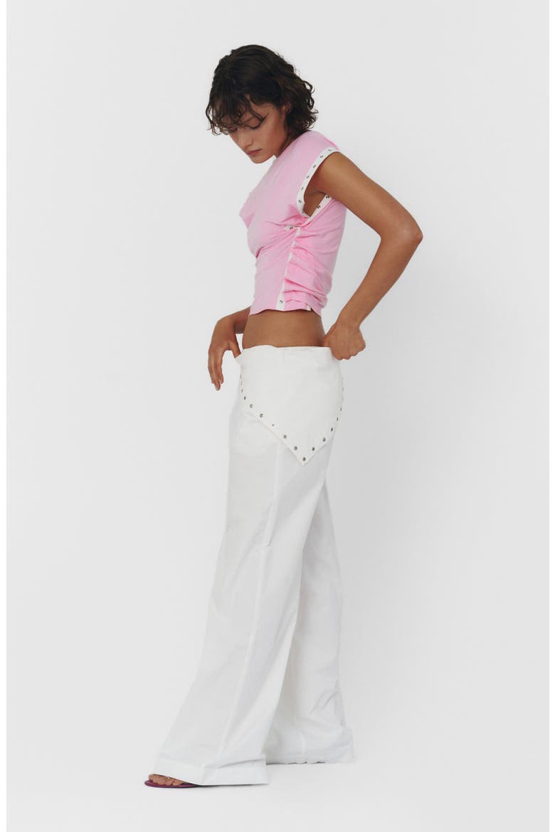 Snap Detail Convertible Cap Sleeve T-Shirt, Alternate, color, BOM BOM