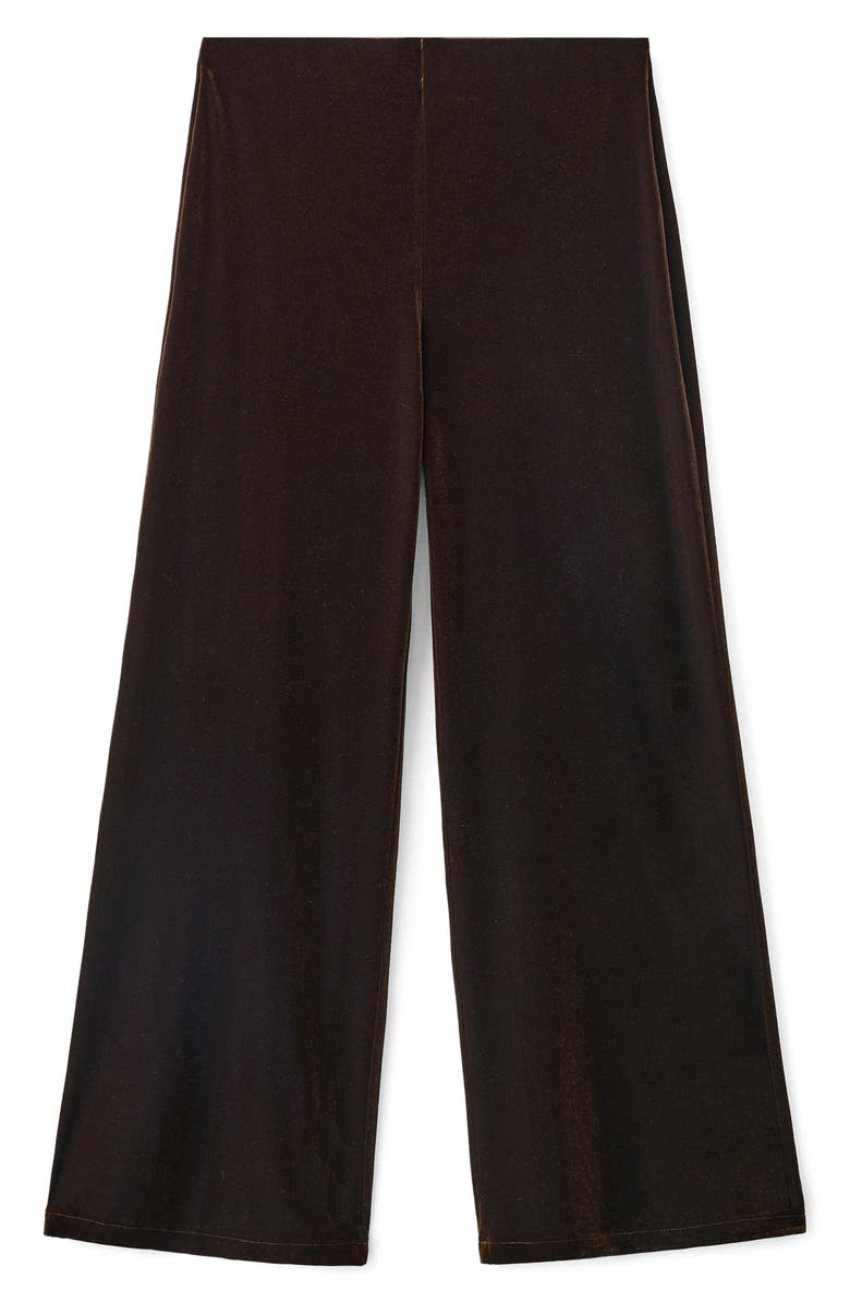 MANGO Wide Leg Velvet Pants, Alternate, color, 