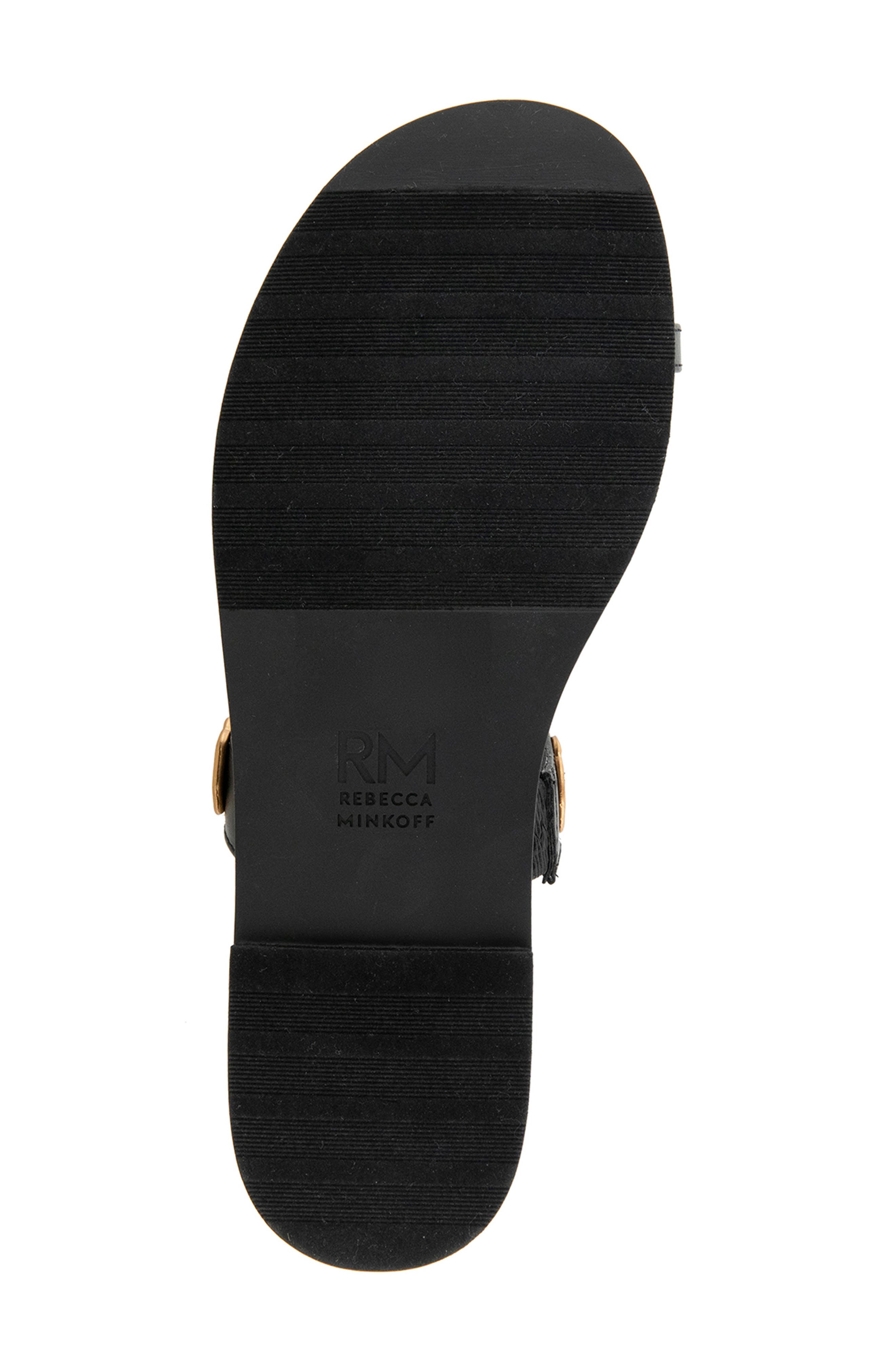 Rebecca Minkoff Claire Coin Toe Loop Sandal, Alternate, color, Black