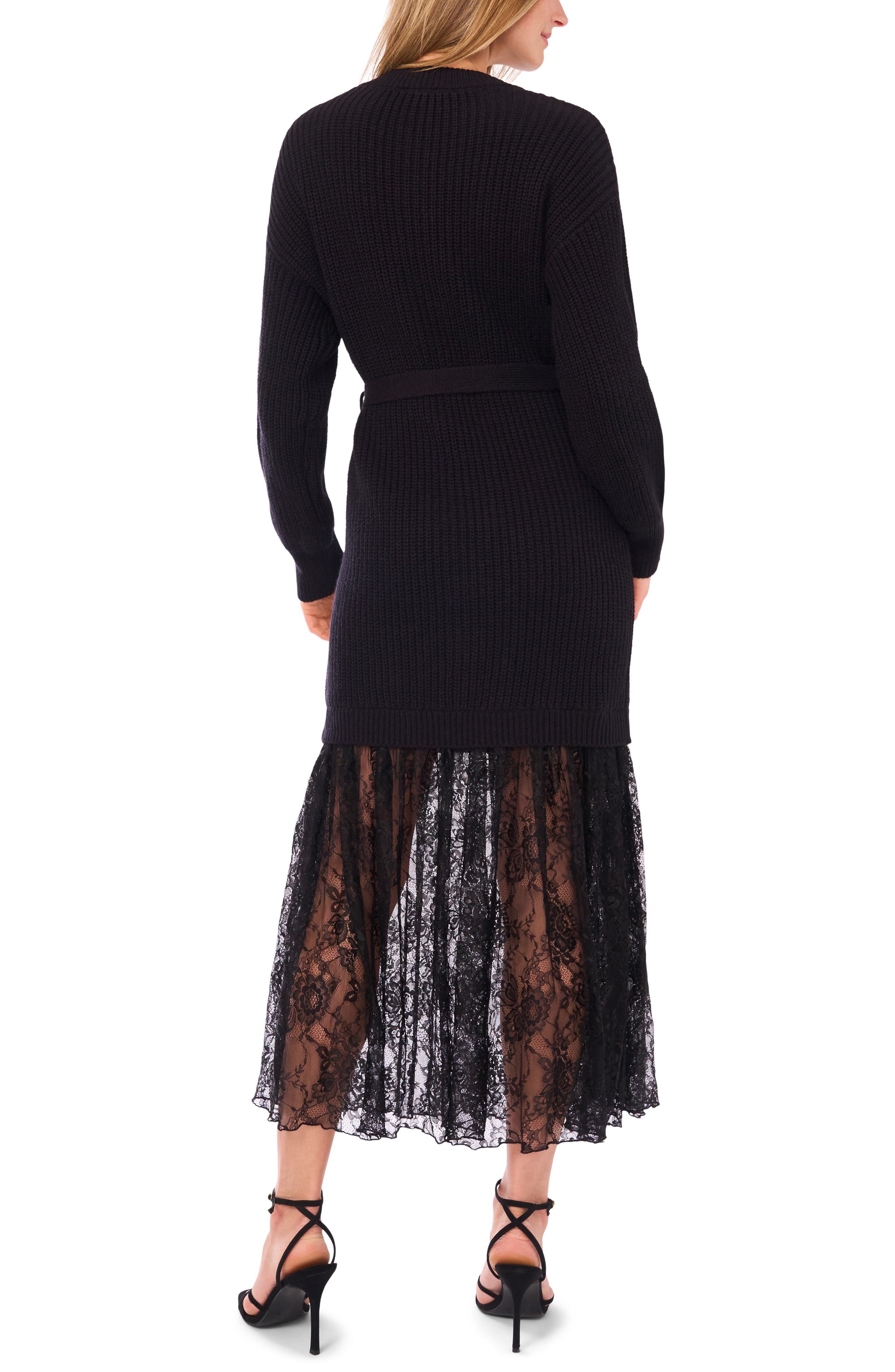 vince camuto exposed seam long sleeve sweater dress Vince Camuto Women's Long Sleeve V-Neck Sweater Dress, Large