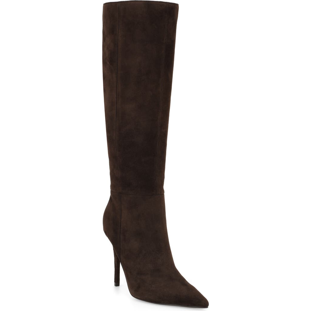 Nine West Cherri Faux Leather Knee High Boot In Dark Brown