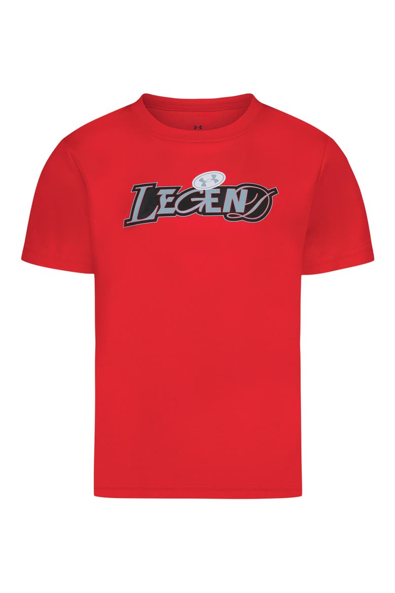 Kids' UA Legend Tech Graphic T-Shirt, Main, color, RED