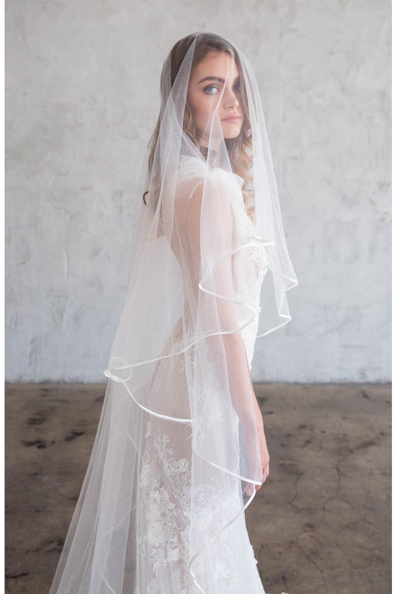 Iven Satin Edge Tulle Chapel Veil (Women) | Nordstrom