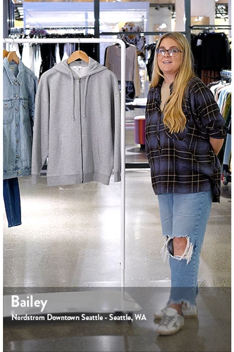 Oversize Organic Cotton Blend Zip Hoodie video