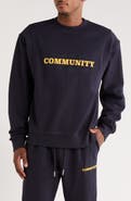 HONOR THE GIFT Track Crew Cotton Graphic Sweatshirt