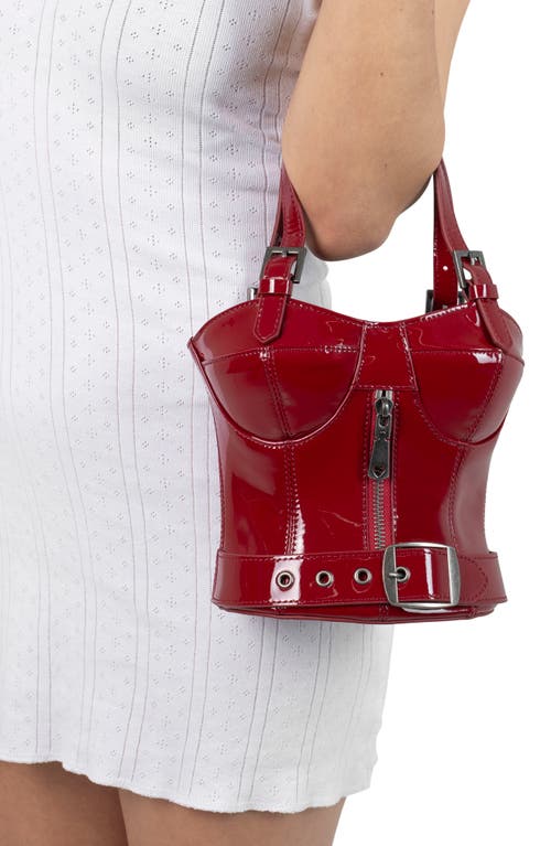 Jeffrey Campbell Bodice Leather Handbag In Cherry Red Patent