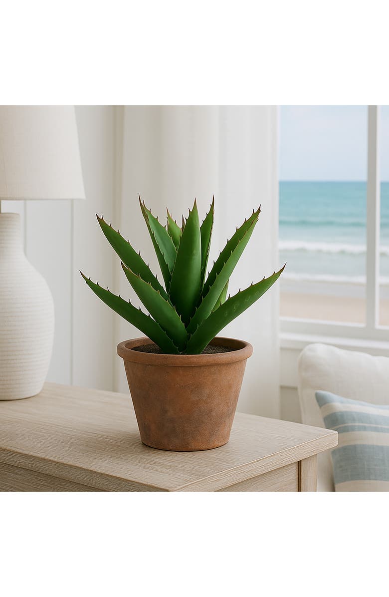 A & B Home Artificial Agave Cactus Plant, Alternate, color, Green