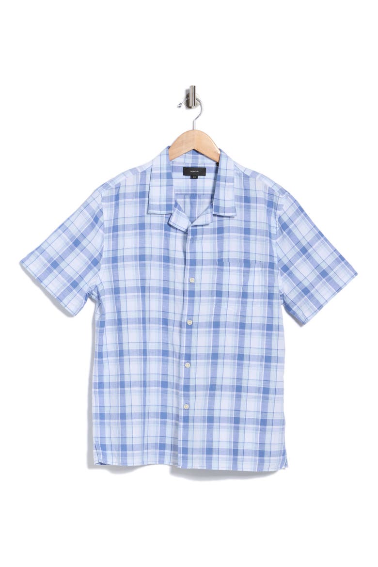 Cabana Button-Up Shirt, Alternate, color, COLONY BLUE COMBO