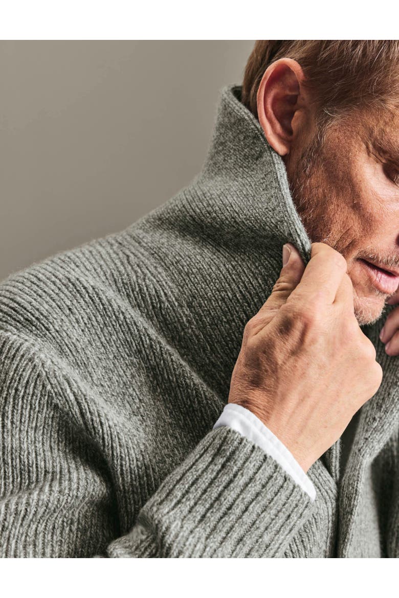 Chunky Merino Shawl Neck Cardigan, Alternate, color, Grey
