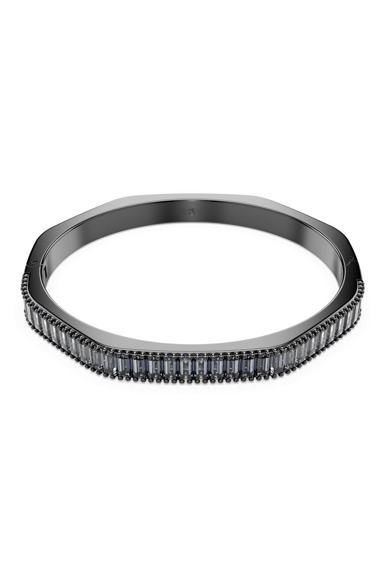 Matrix Baguette Crystal Octagonal Bangle Bracelet, Main, color, GREY