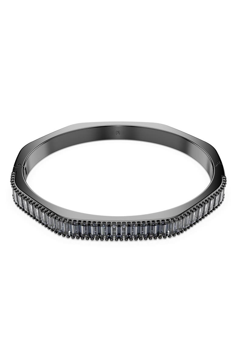 Swarovski Matrix Baguette Crystal Octagonal Bangle Bracelet, Main, color, Grey