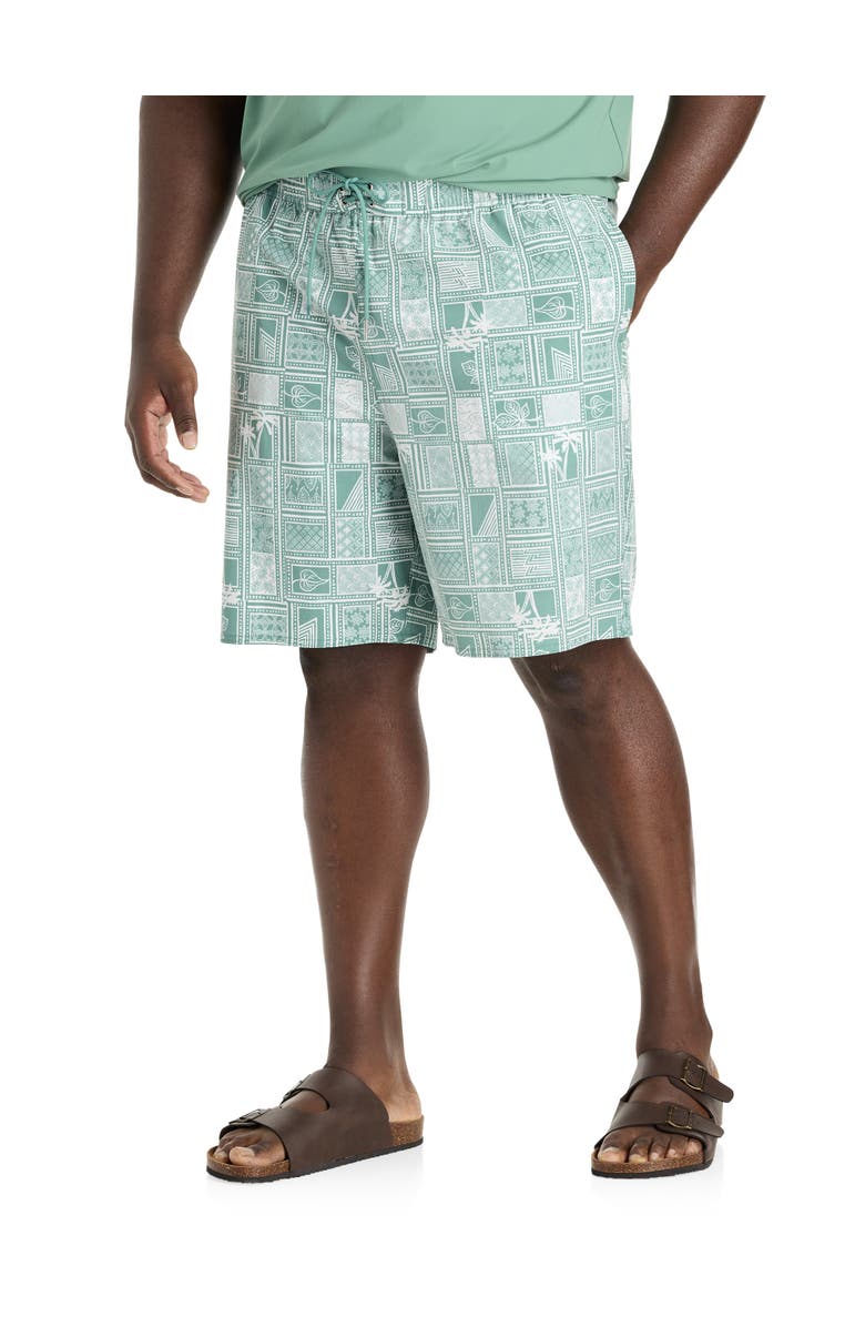 Society of One by DXL Big & Tall Cabana Performance Shorts, Main, color, Green