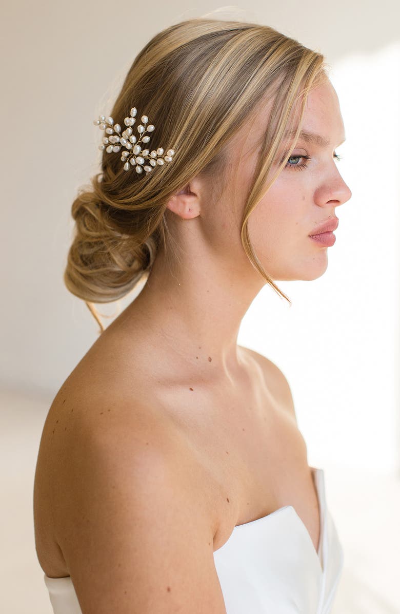 Brides & Hairpins Enola Freshwater Pearl Comb, Alternate, color, Silver