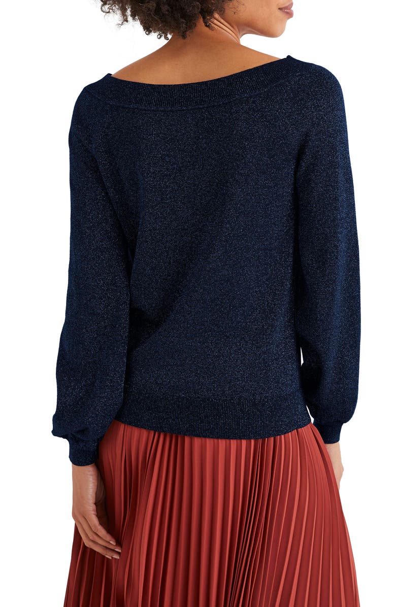 Boden Mabel Metallic Bishop Sleeve Sweater, Alternate, color, 