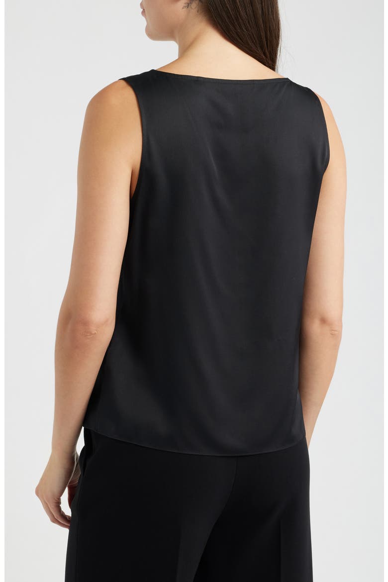 Colette Silk Blend Button-Up Top, Alternate, color, BLACK