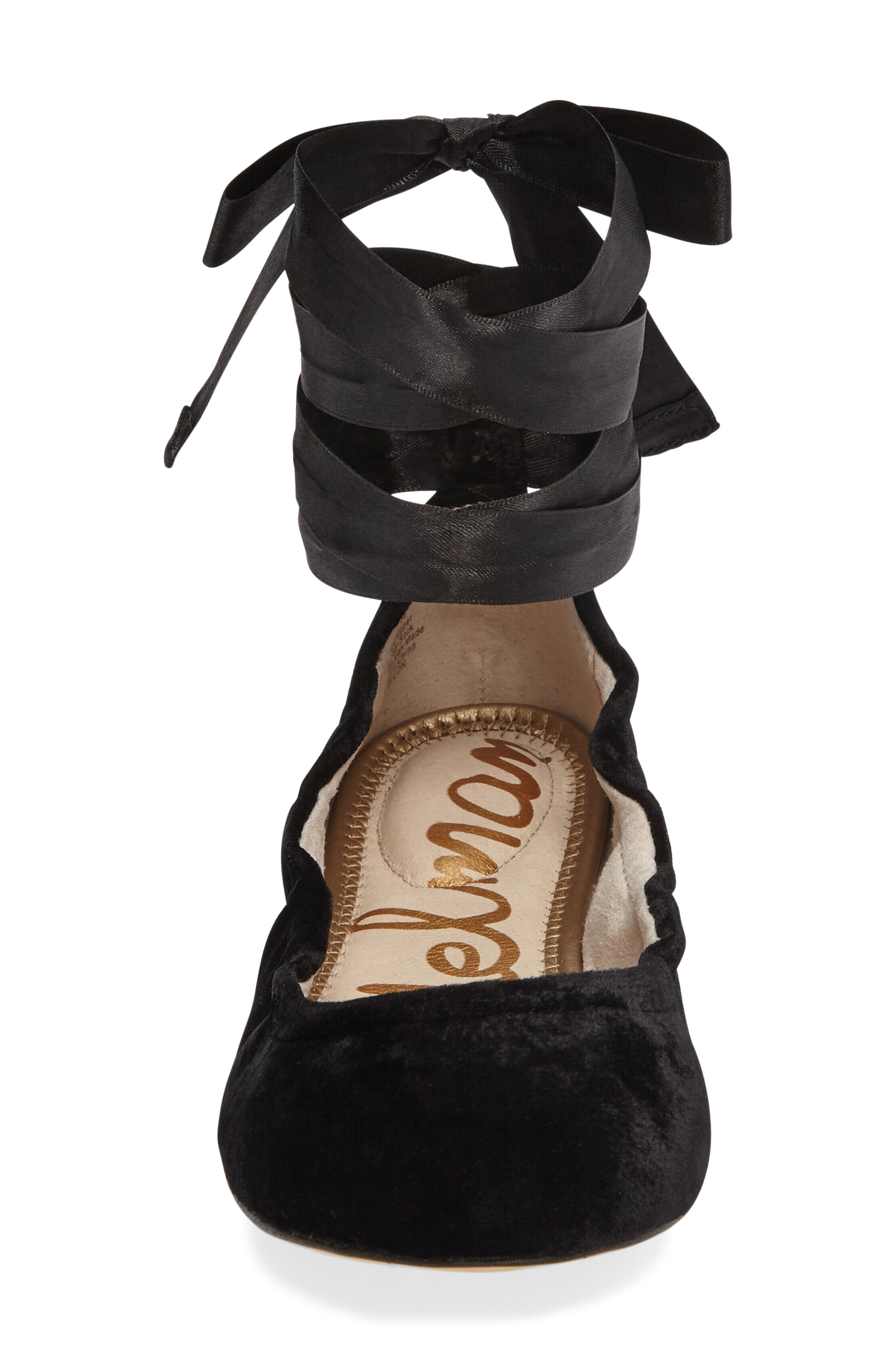 Fallon Wraparound Tie Flat, Alternate, color, BLACK FABRIC