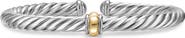 David Yurman Cable Flex Center Station Bracelet in Sterling Silver with 14K Yellow Gold, 6mm