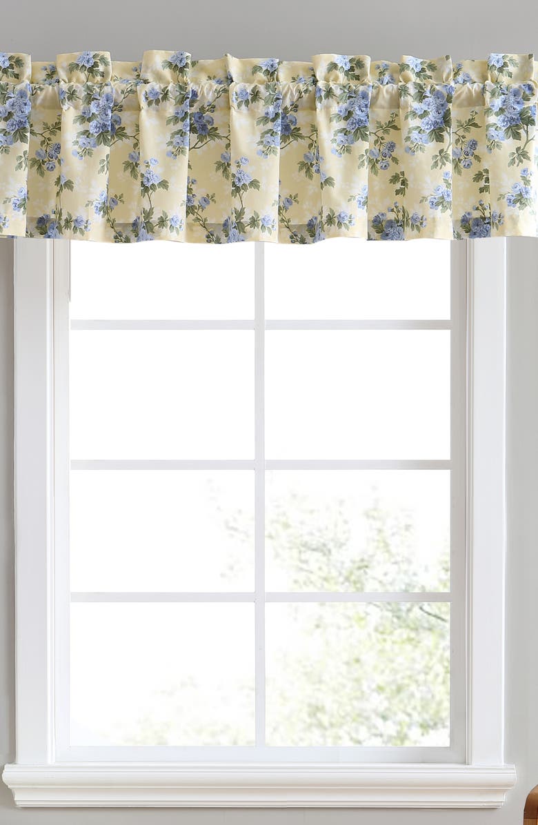 Laura Ashley Cassidy Valance Curtain, Main, color, Soft Yellow