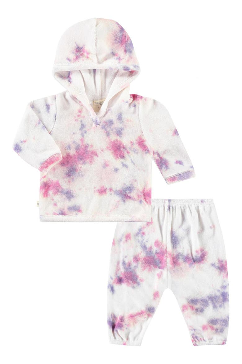 Splatter Terry Hoodie & Leggings Set, Main, color, PINK/ PURPLE SPLATTER