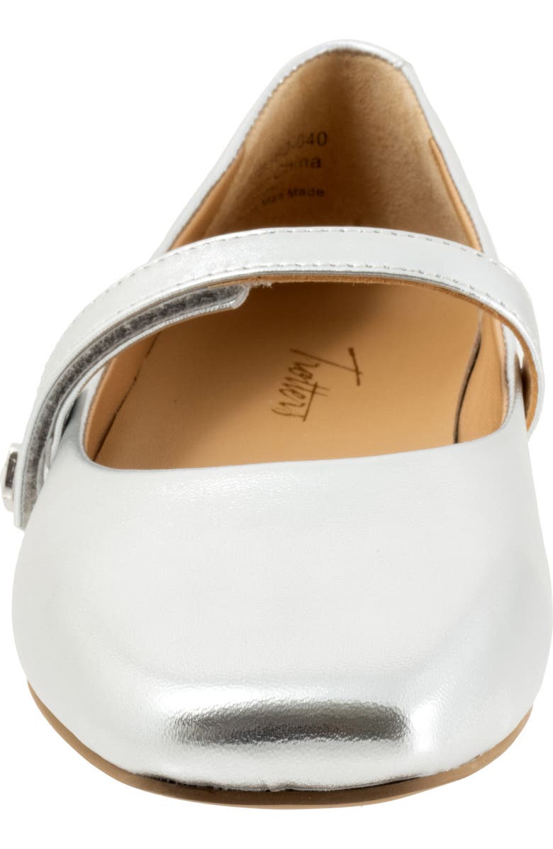 SoftWalk<sup>®</sup> Hazel Mary Jane Flat, Alternate, color, Silver