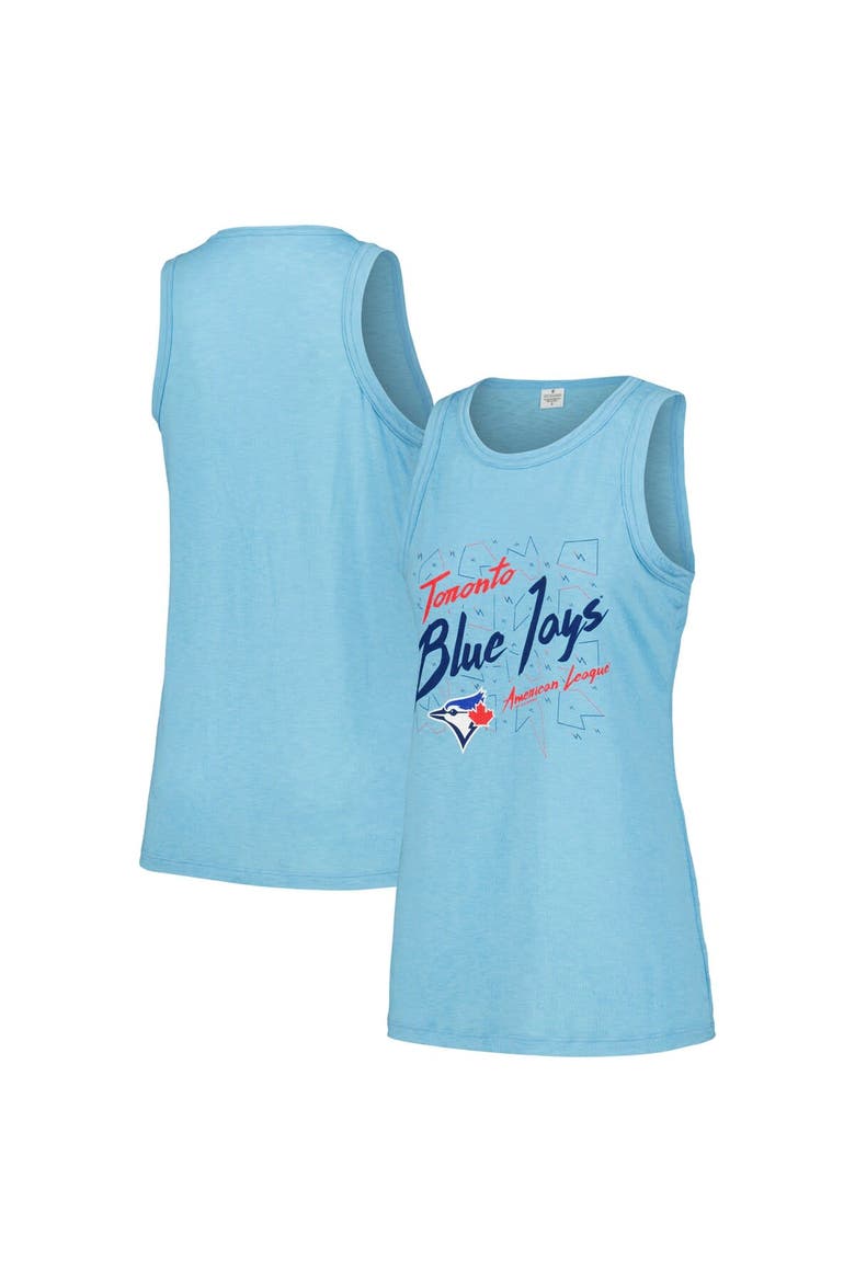 Women's Soft as a Grape Powder Blue Toronto Blue Jays Gauze High Neck Tank Top, Main, color, Powder Blue