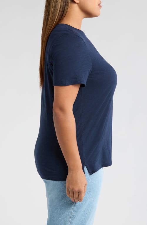 Caslonr Caslon(r) Crewneck Slub Jersey Pocket T-shirt In Navy Blazer